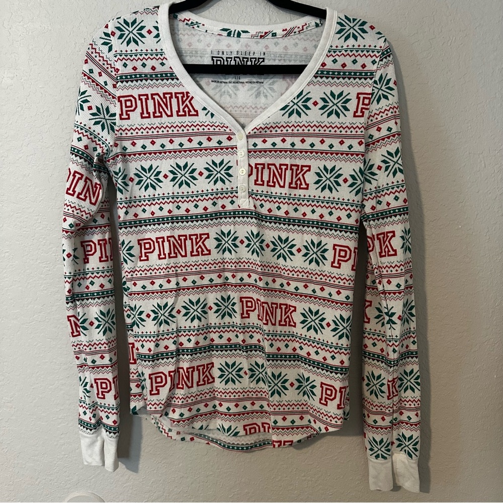 3/$20 PINK Winter Long Jon Top